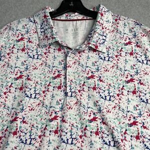 Maelreg Performance Polo Men's XL Pain Splatter All Over Design Colorful Stretch